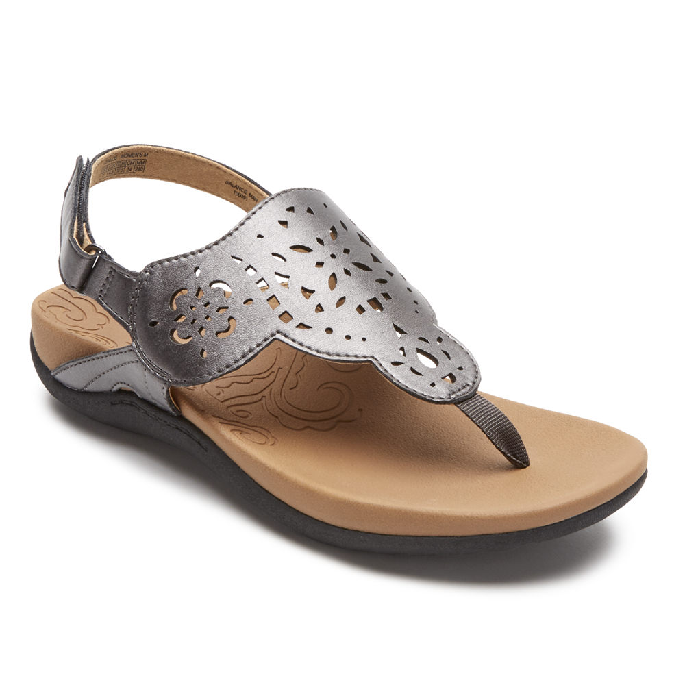 Rockport Womens Ridge Circle Cutout Thong - Sandals Grey - QWS509163